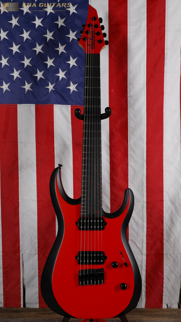 Jackson Pro Plus Series DK Modern MDK7 HT - Satin Red with Black Bevels