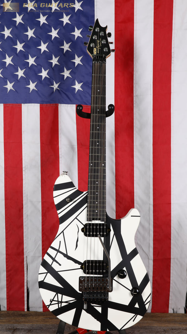 EVH Wolfgang Special Striped with Ebony Fretboard - Satin White/Black Stripes
