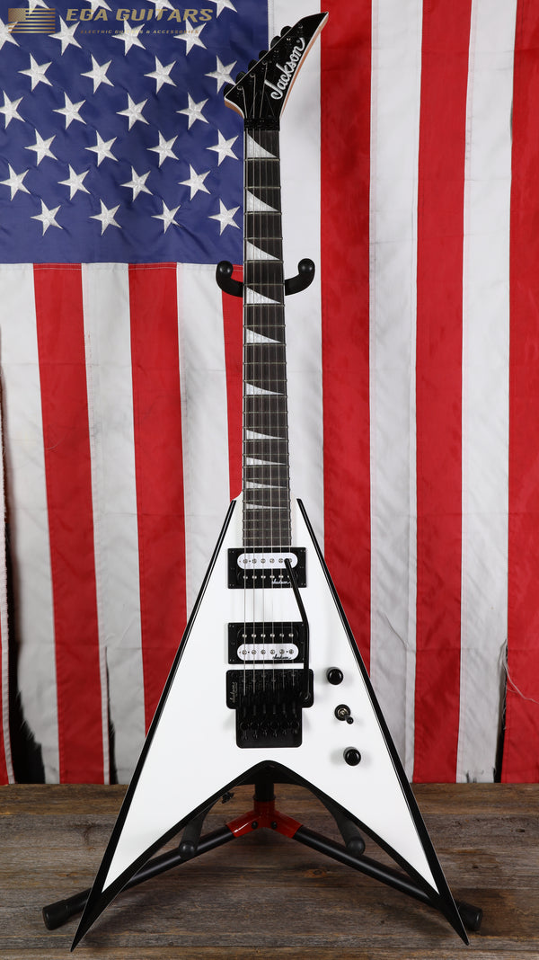Jackson JS Series JS32 King V with Amaranth Fretboard - White with Black Bevels