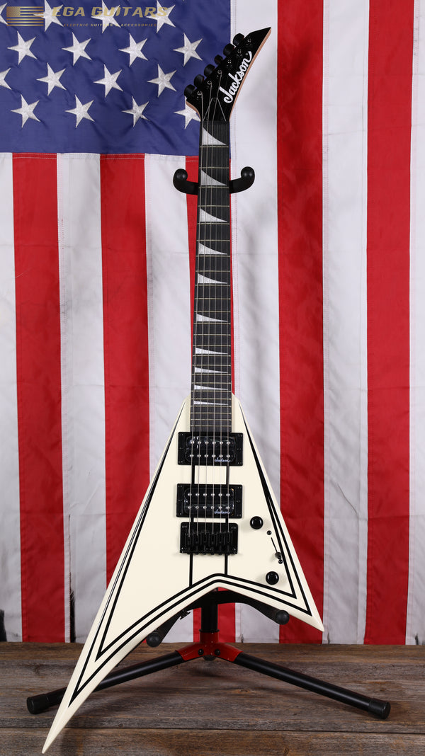 Jackson JS Series JS1XM RR Minion - White with Black Pinstripes