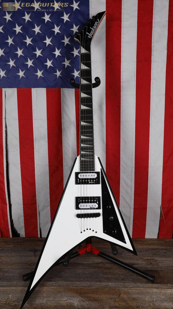 Jackson JS Series JS32T Rhoads with Amaranth Fretboard - White with Black Bevels