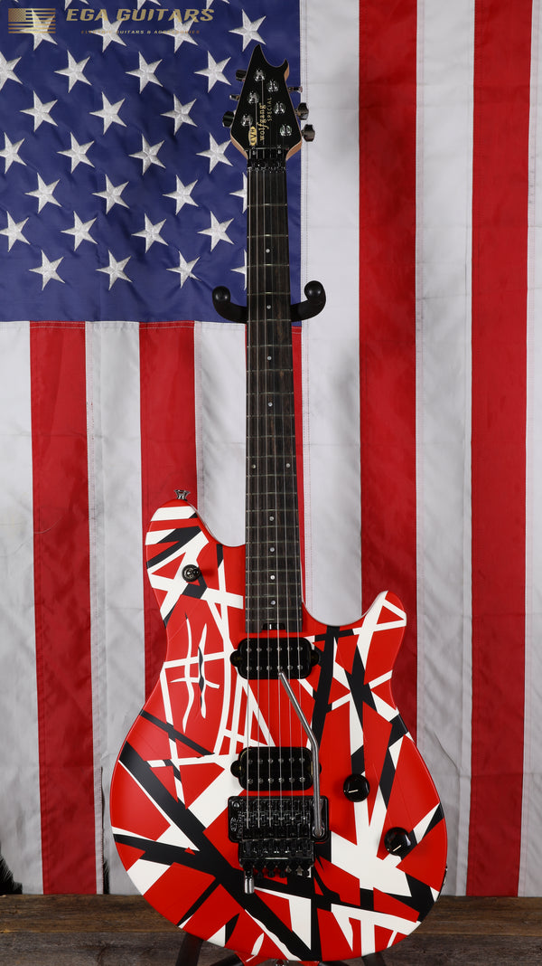 EVH Wolfgang Special Striped with Ebony Fretboard - Satin Red/Black/White Stripes