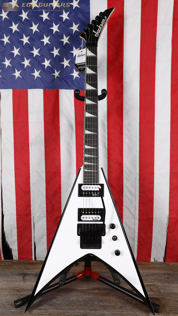 Jackson JS Series JS32 King V with Amaranth Fretboard - White with Black Bevels