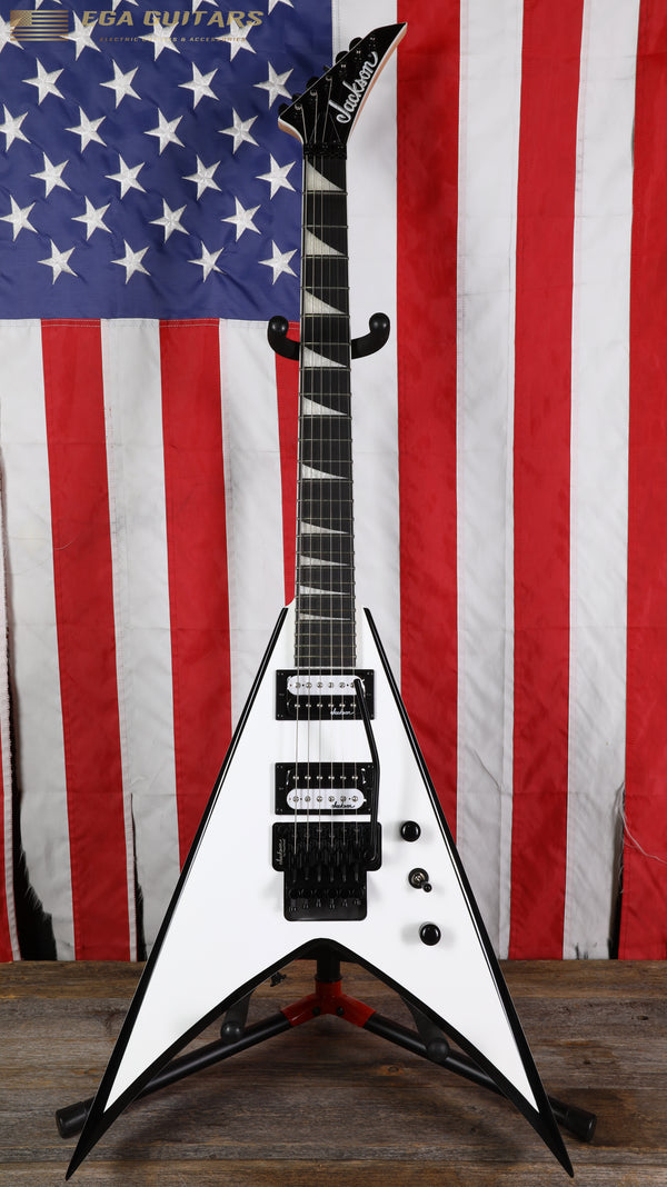 Jackson JS Series JS32 King V with Amaranth Fretboard - White with Black Bevels