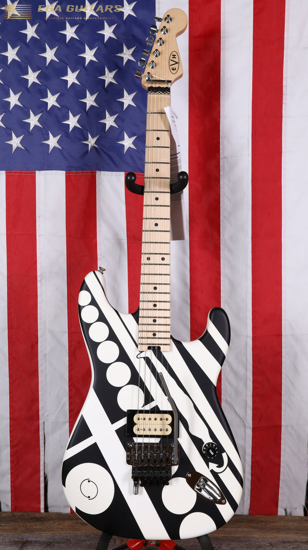 EVH Striped Series "Circles/See Ya" - Satin Black/White