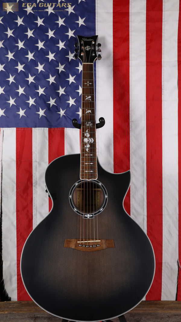 Schecter SYN GA-SC Synyster Gates Signature Jumbo with Electronics - Trans Black Burst Satin