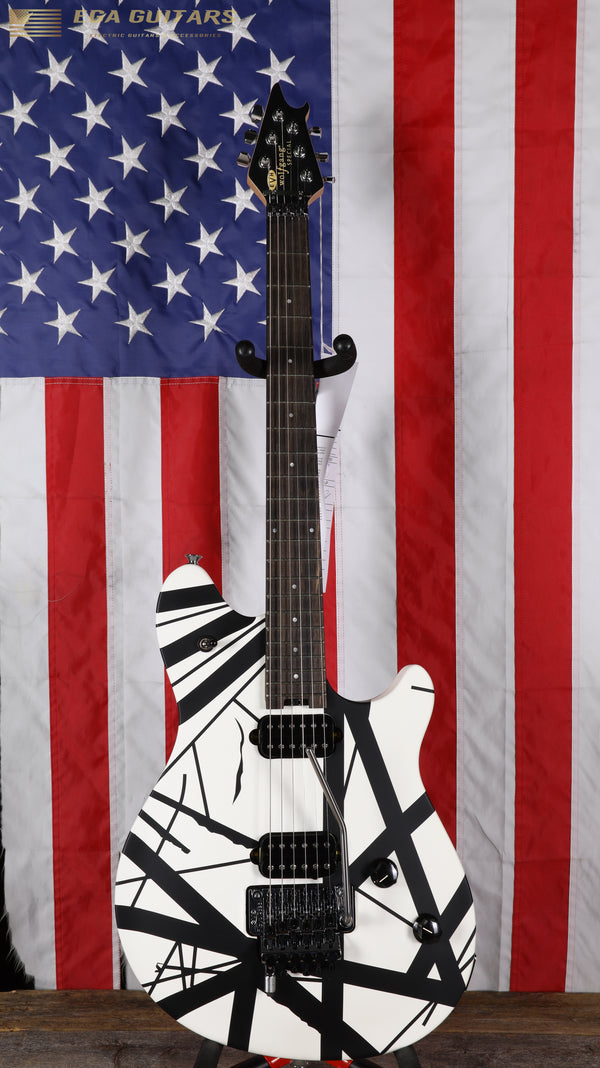 EVH Wolfgang Special Striped with Ebony Fretboard - Satin White/Black Stripes