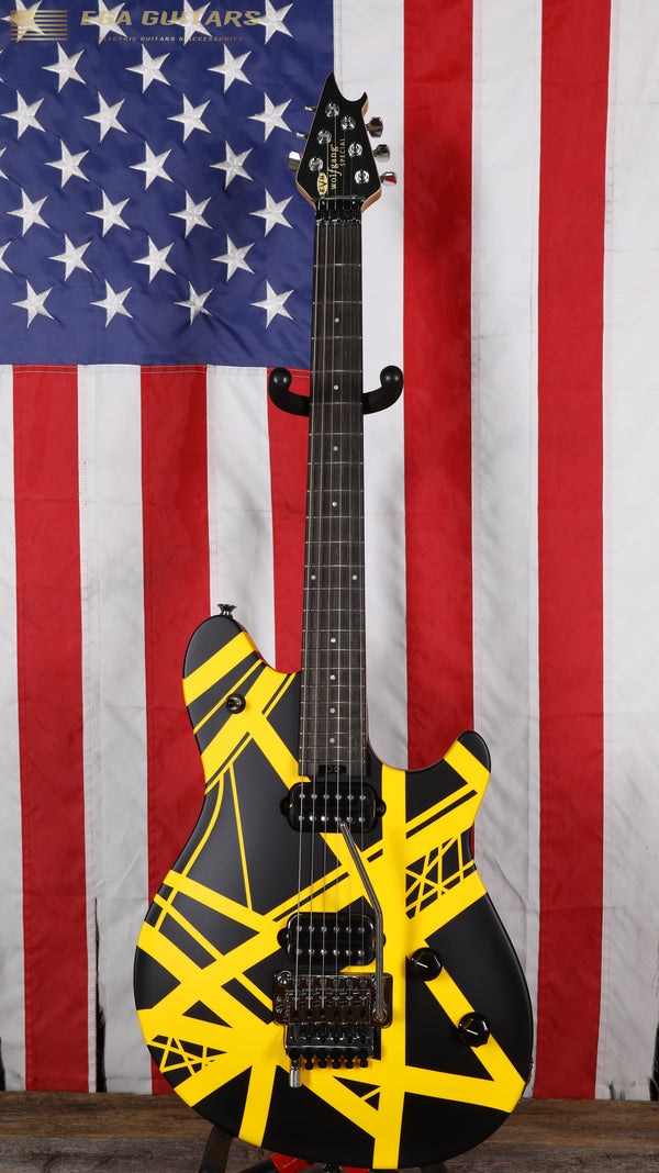 EVH Wolfgang Special Striped with Ebony Fretboard - Satin Black/Yellow Stripes