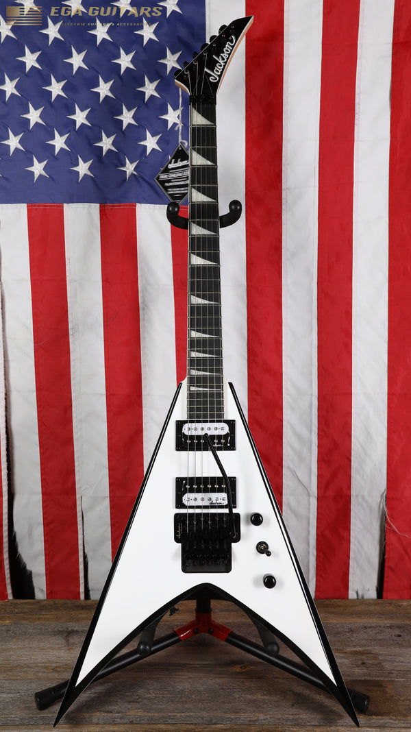 Jackson JS Series JS32 King V with Amaranth Fretboard - White with Black Bevels
