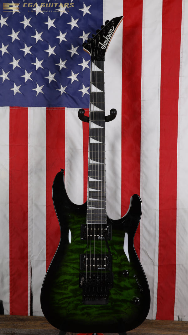 Jackson JS Series JS32Q DKA HT Dinky Archtop with Amaranth Fretboard - Transparent Green Burst