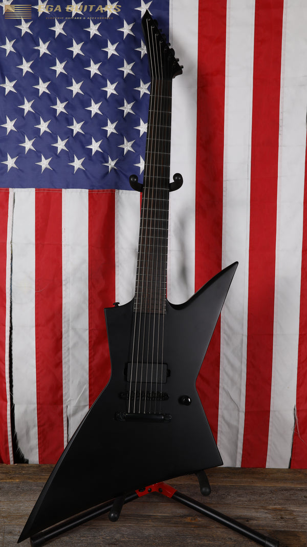 ESP LTD EX-7 Baritone Black Metal - Black Satin