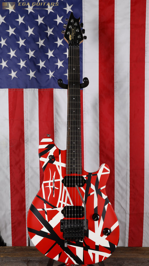EVH Wolfgang Special Striped with Ebony Fretboard - Satin Red/Black/White Stripes