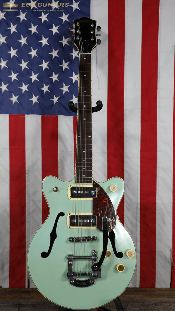 Gretsch G2655T-P90 Streamliner Center Block Double Cutaway with Bigsby - Two Tone Mint Metallic/Vintage Mahogany Stain