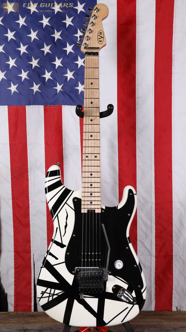 EVH Striped Series Electric Guitar - White with Black Stripes